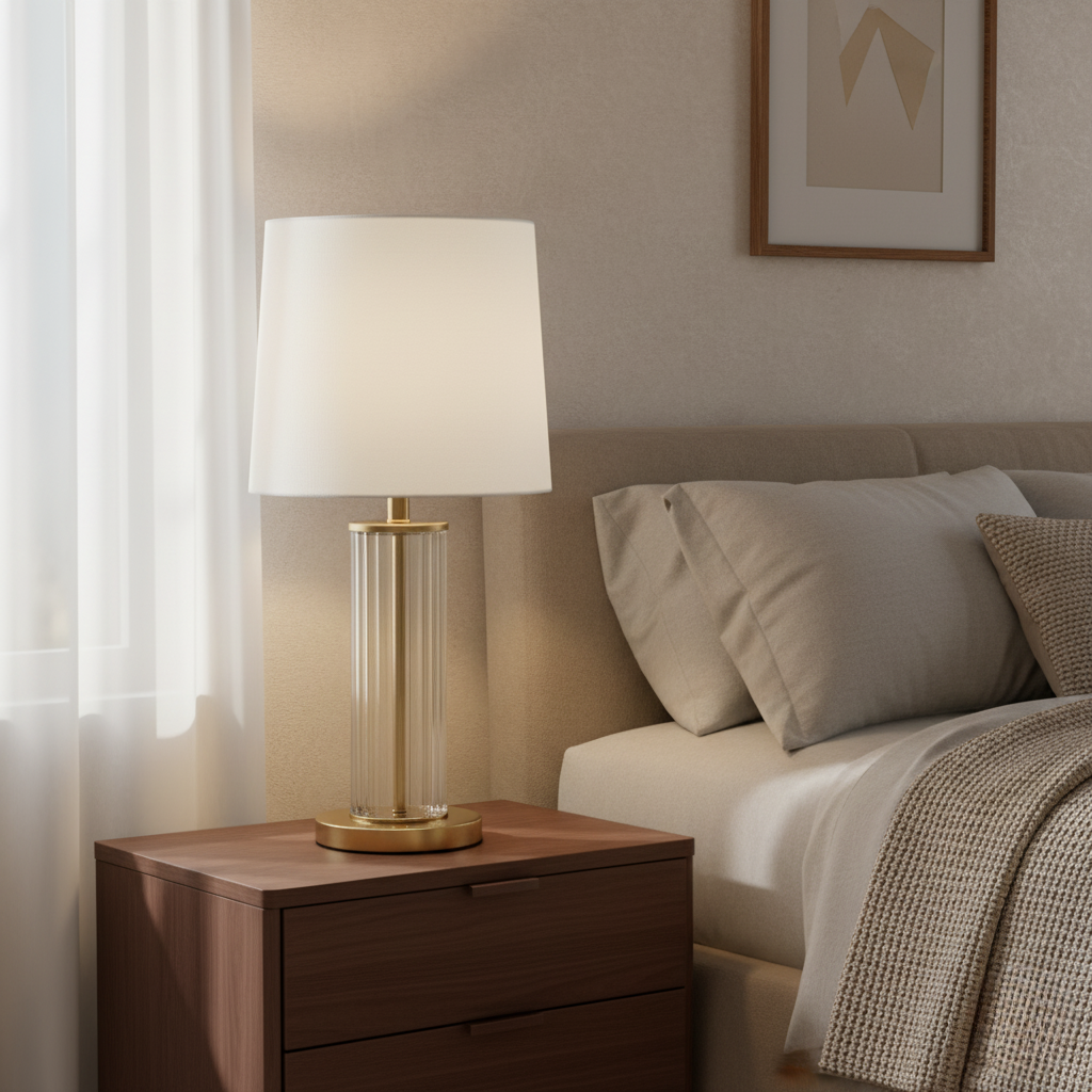 Modern Fluted Glass Table Lamp