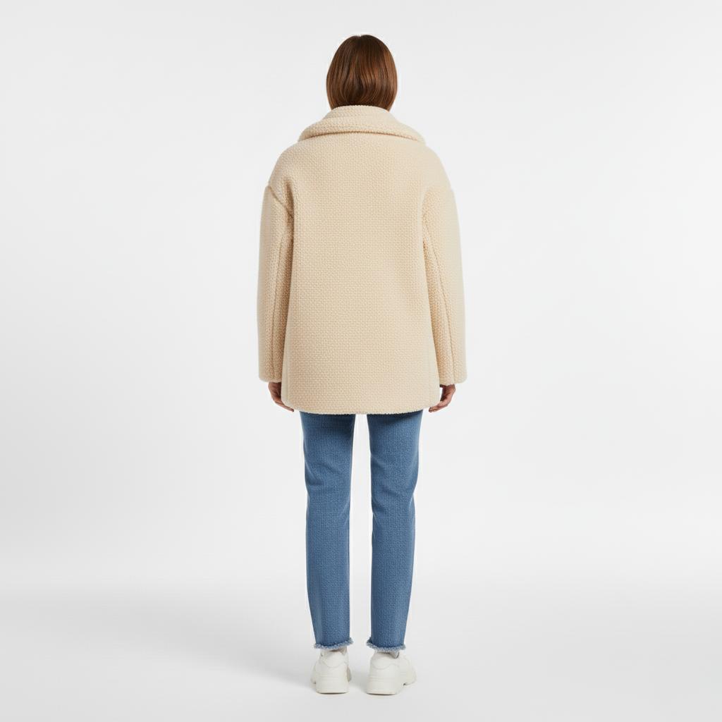 Women's Sherpa Coat – Beige Borg Coat