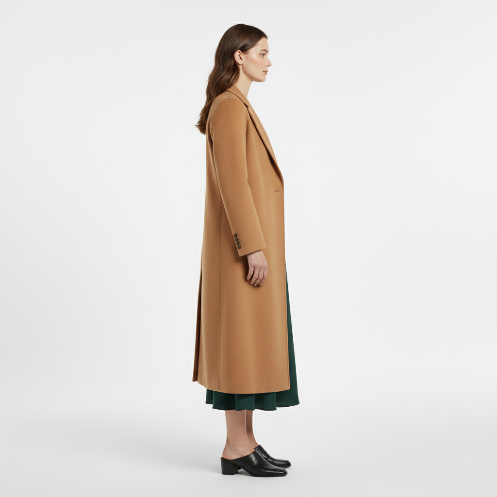 Women's Tailored Long Coat – Camel