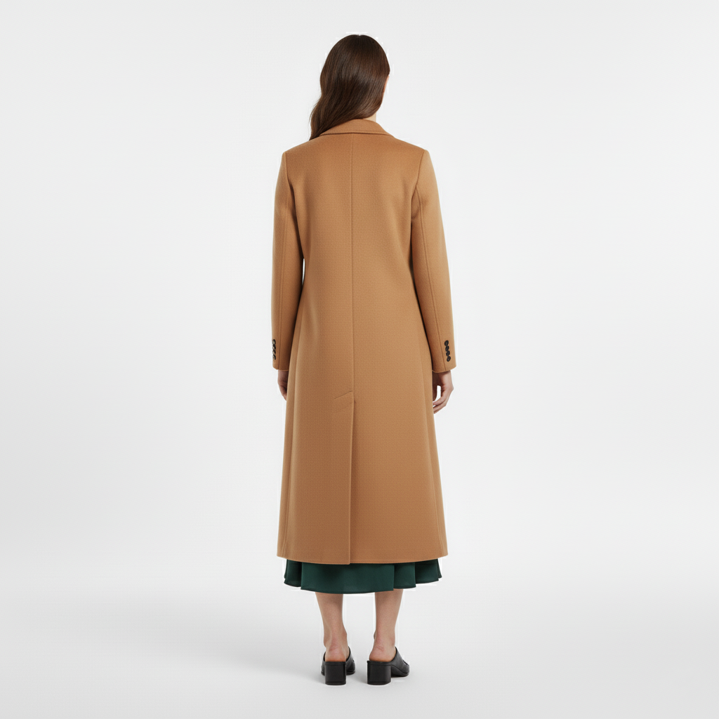 Women's Tailored Long Coat – Camel