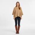 Women's Knit Poncho – Camel Knit Wrap