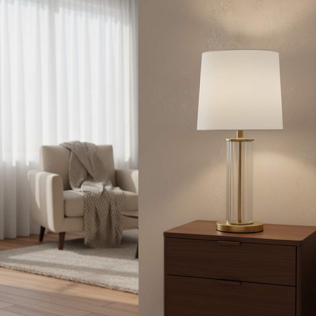 Modern Fluted Glass Table Lamp