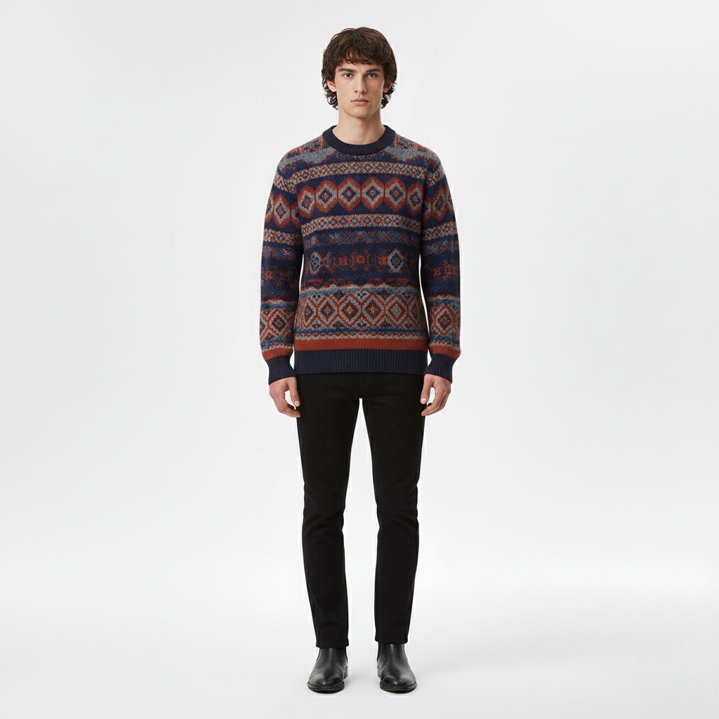Men's Fair Isle Knit Sweater