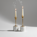 Marble Base Brass Candle Holders